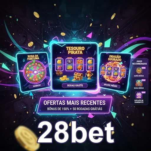 Imagem do site 28bet com destaque para promoções e jogos de apostas esportivas na página inicial.